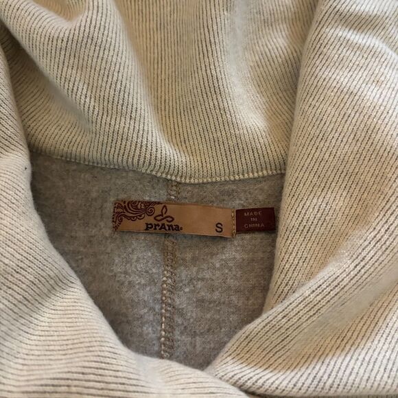 Prana Coat Womens Small Beige Wool Blend Pockets Long Sleeve Collared Front Zip - Picture 6 of 9